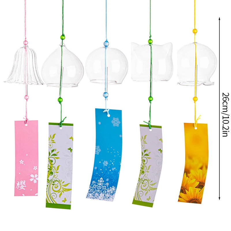 Elegant Japanese Sakura Wind Chime – Glass Bell for Room Decor