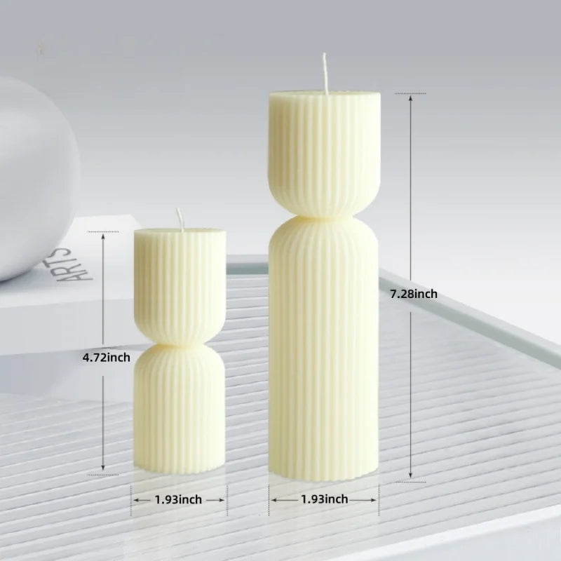Luxury Ribbed Soy Pillar Candle – Best For Pilates, Yoga and Meditation