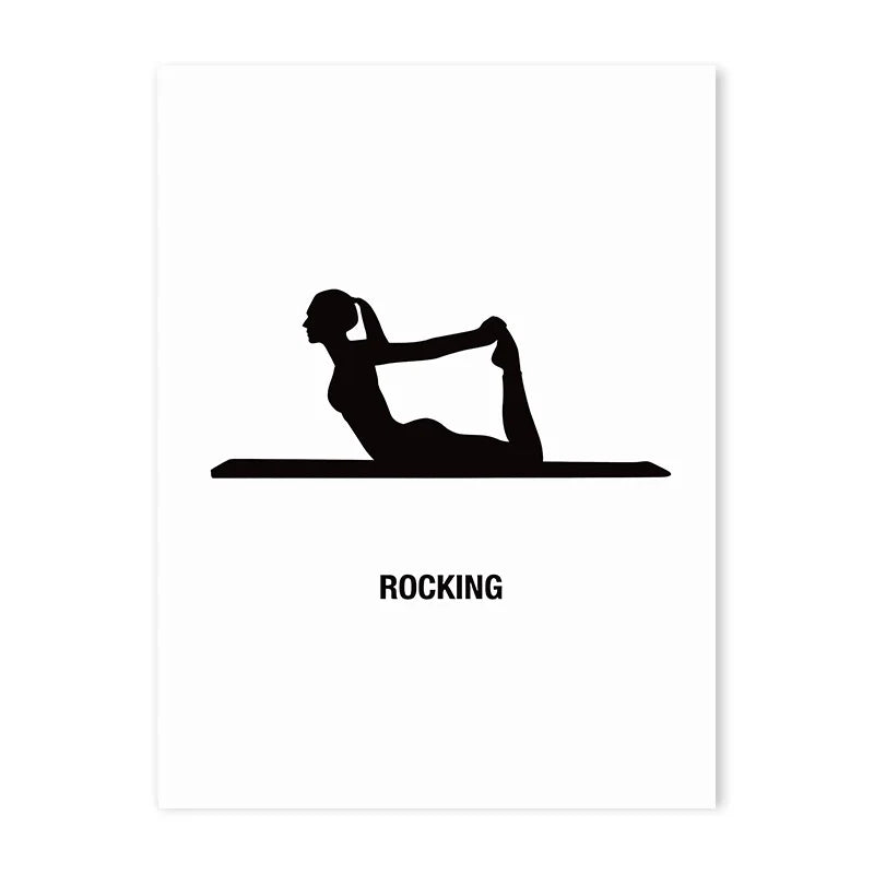 Stylish Pilates Yoga Wall Art – Black & White Canvas Workout Chart