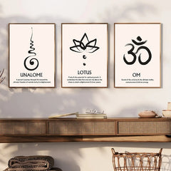 Serene Abstract Lotus Zen Wall Art – Spiritual Canvas for Home Decor