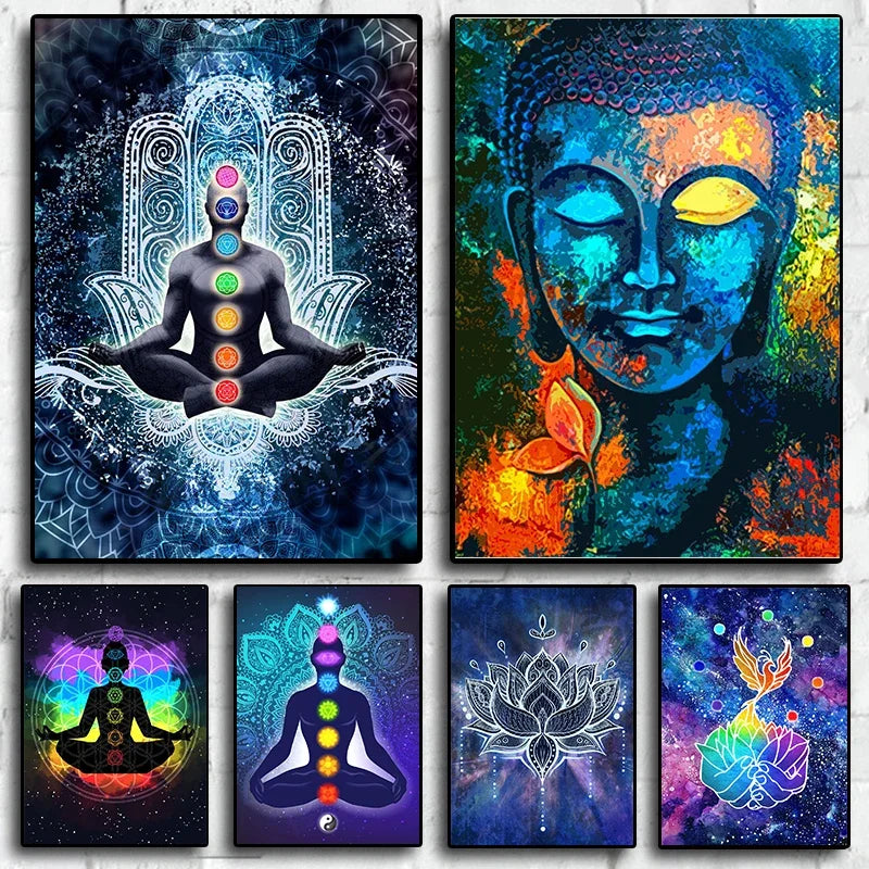 Tranquil Buddha Chakra Mandala Canvas – Meditation Wall Decor
