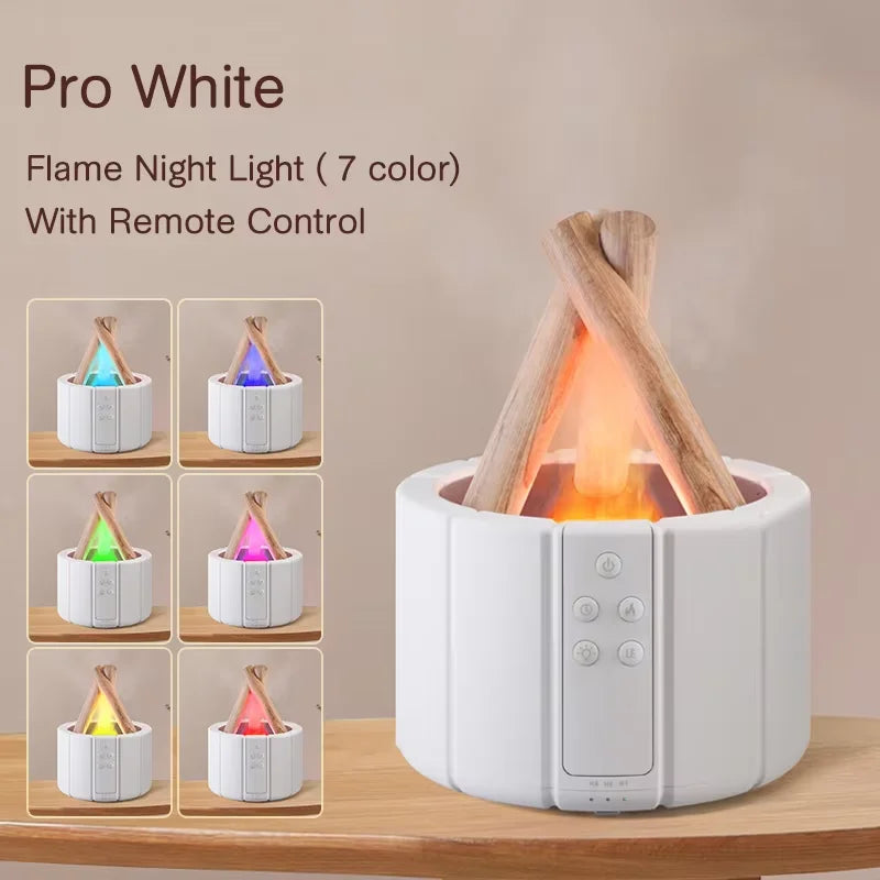 Elegant Flame Aromatherapy Humidifier – Silent Soft Light for Home