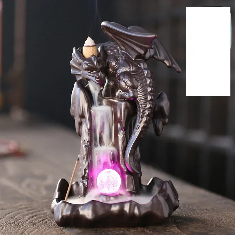 Artistic Purple Sand Dragon Incense Fountain – Backflow Smoke Decor
