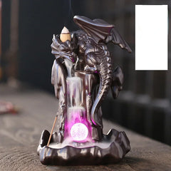 Artistic Purple Sand Dragon Incense Fountain – Backflow Smoke Decor