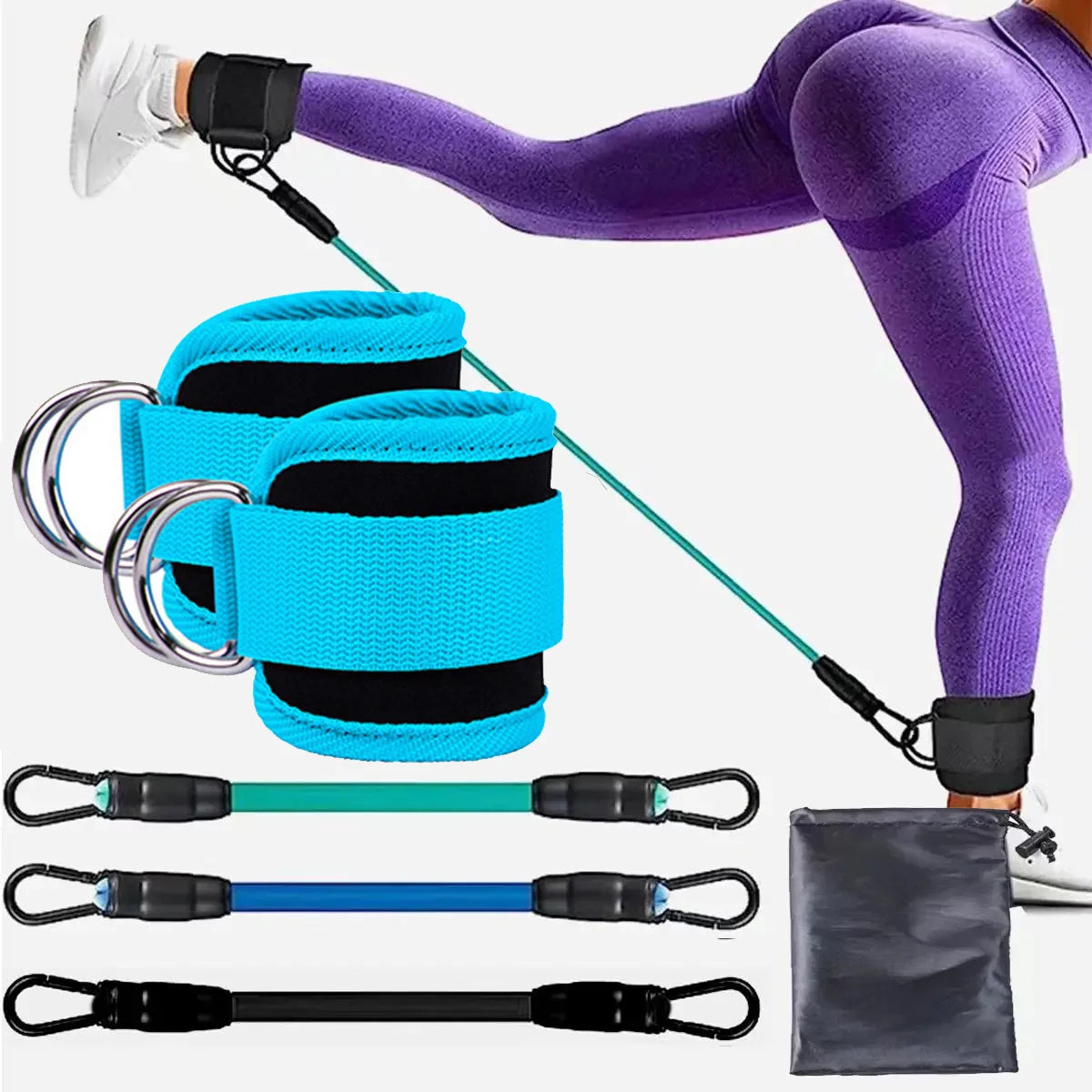 Ultimate Resistance Bands with Adjustable Ankle Straps for Leg Training
