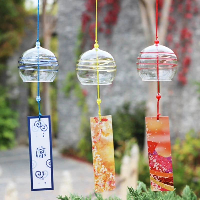 Elegant Japanese Sakura Wind Chime – Glass Bell for Room Decor