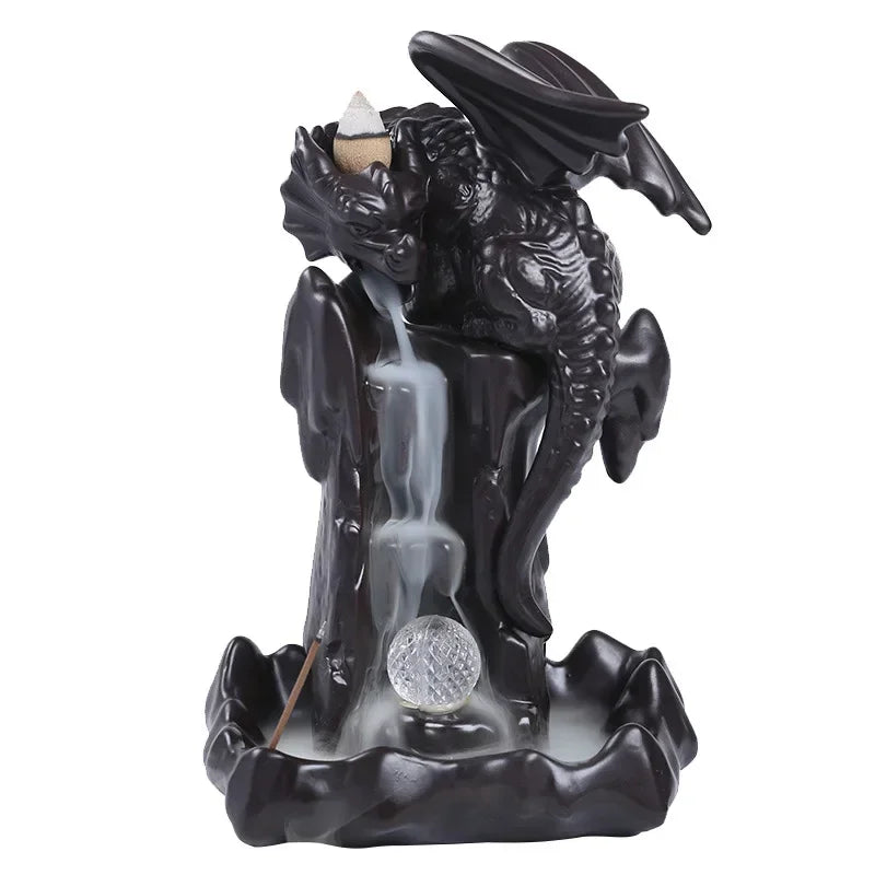 Artistic Purple Sand Dragon Incense Fountain – Backflow Smoke Decor