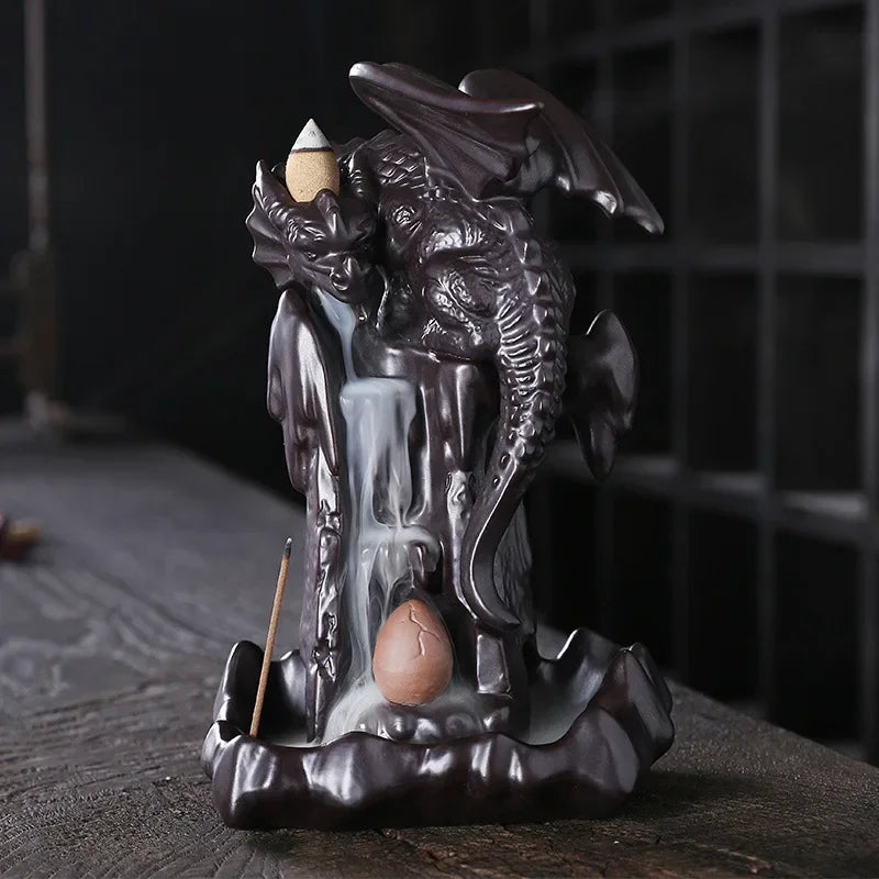 Artistic Purple Sand Dragon Incense Fountain – Backflow Smoke Decor