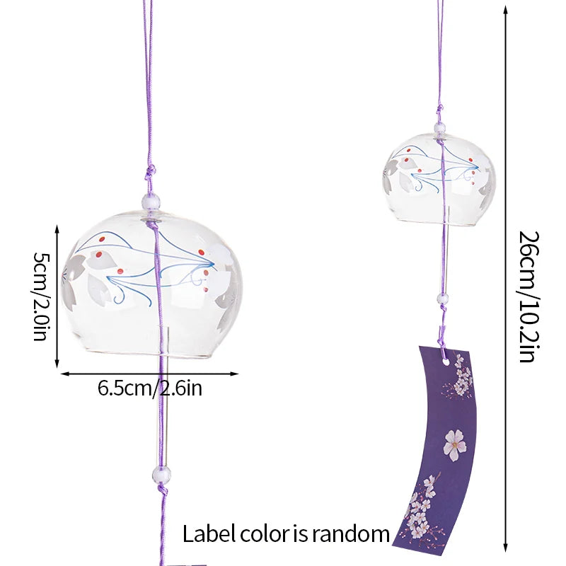 Elegant Japanese Sakura Wind Chime – Glass Bell for Room Decor