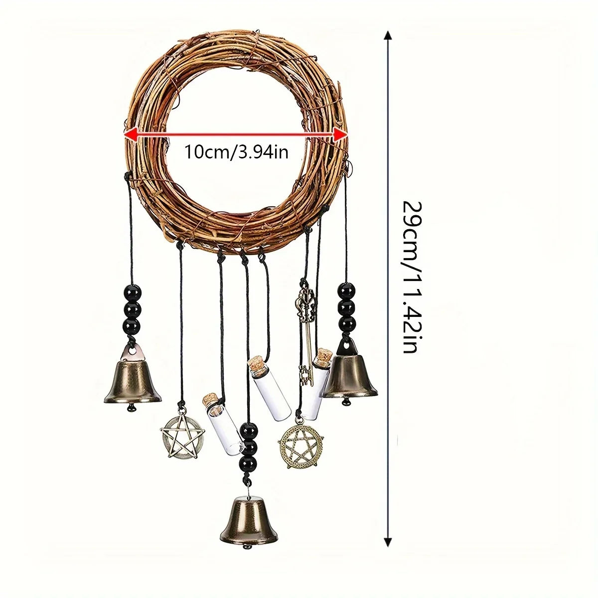 Chic Bohemian Cotton Rope Wind Chime – Iron Bells for Door Decor