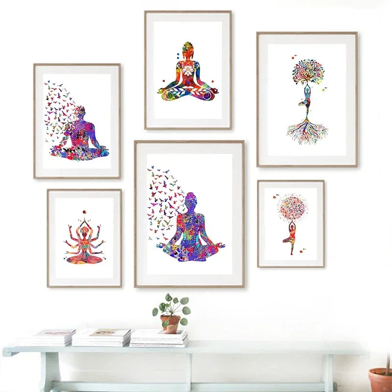 Elegant Nordic Yoga Wall Art – Meditation Poster for Home Decor