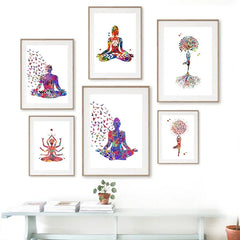 Elegant Nordic Yoga Wall Art – Meditation Poster for Home Decor