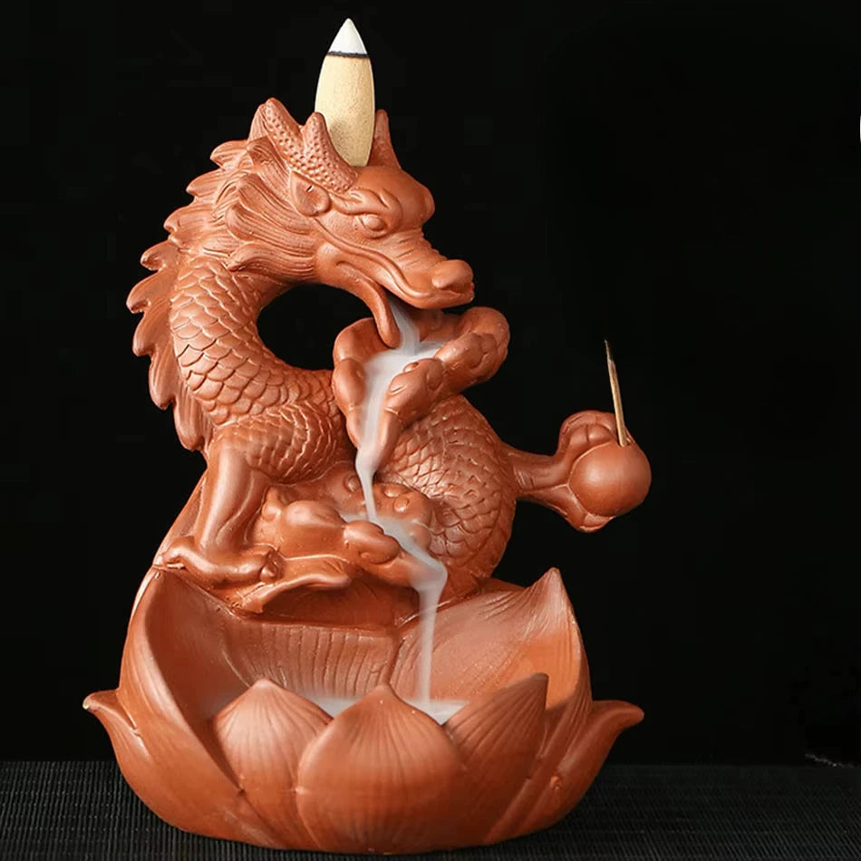 Unique Dragon Backflow Incense Burner – Ceramic Pterosaur Censer