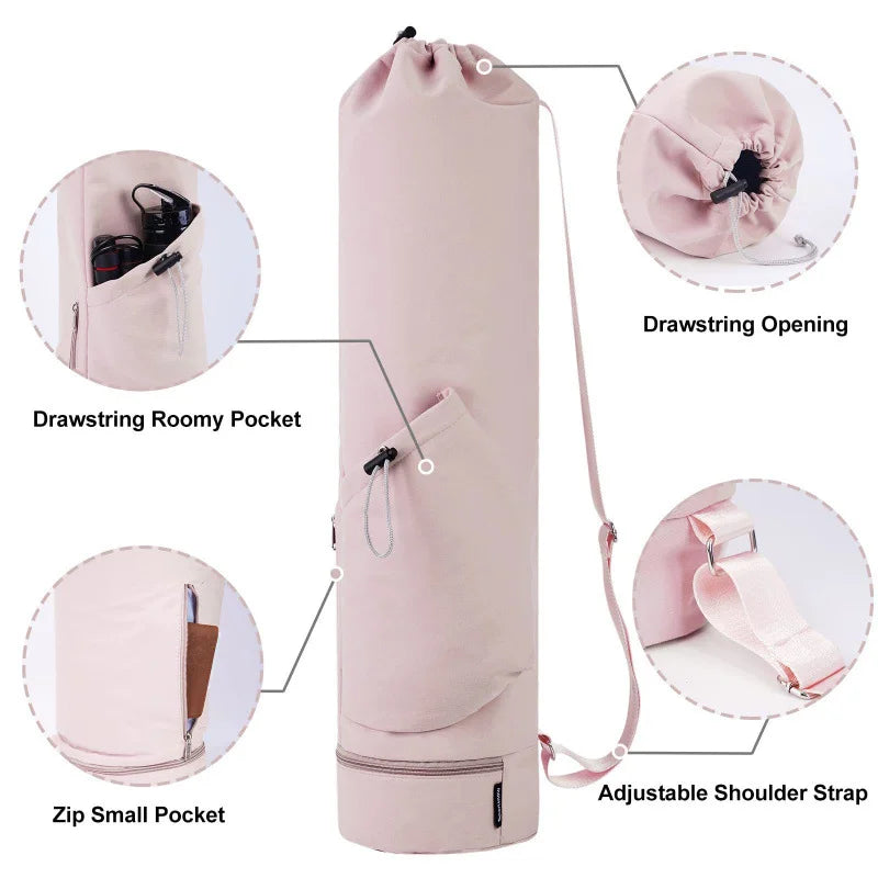 Ultimate Yoga Mat Bag – With Bottle Pocket & Wet Storage for Gym