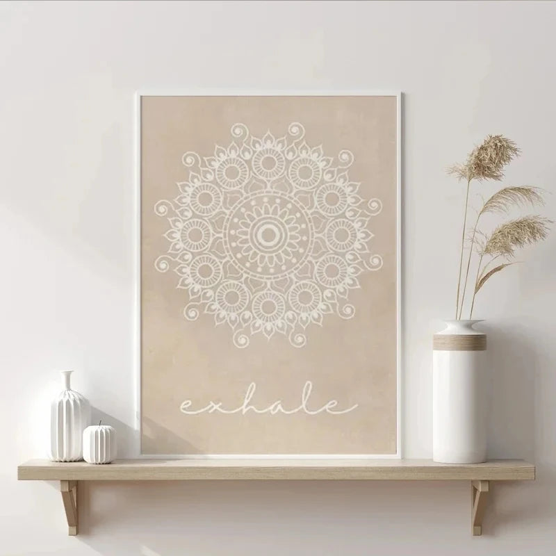 Ultimate Boho Yoga Wall Art Set with Motivational Quotes for Calm