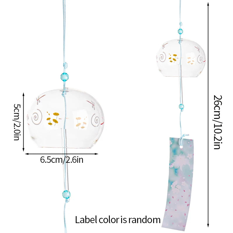 Elegant Japanese Sakura Wind Chime – Glass Bell for Room Decor