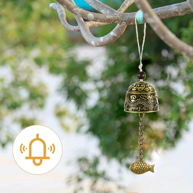 Classic Dragon Feng Shui Wind Chime – Metal Bell for Good Luck Decor