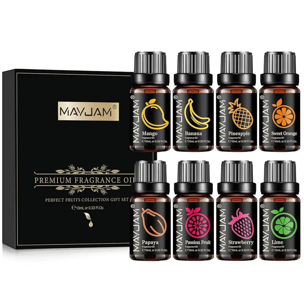 Vibrant MAYJAM Fruit Essential Oils – 10ml Diffuser & Candle Use