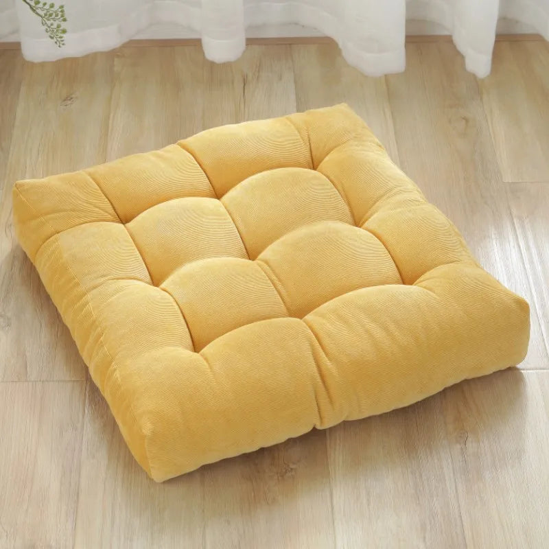 Premium Square Floor Pillow – Thick Tufted Cushion for Yoga & Meditation