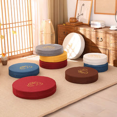 Deluxe Round Meditation Cushion – Removable Cover with Backrest