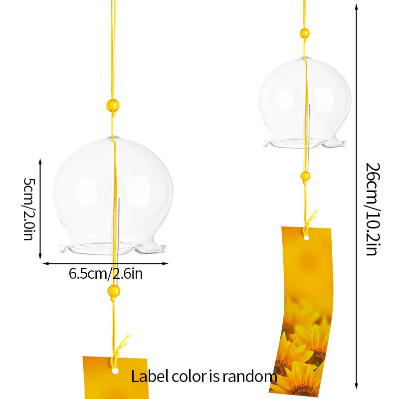 Elegant Japanese Sakura Wind Chime – Glass Bell for Room Decor