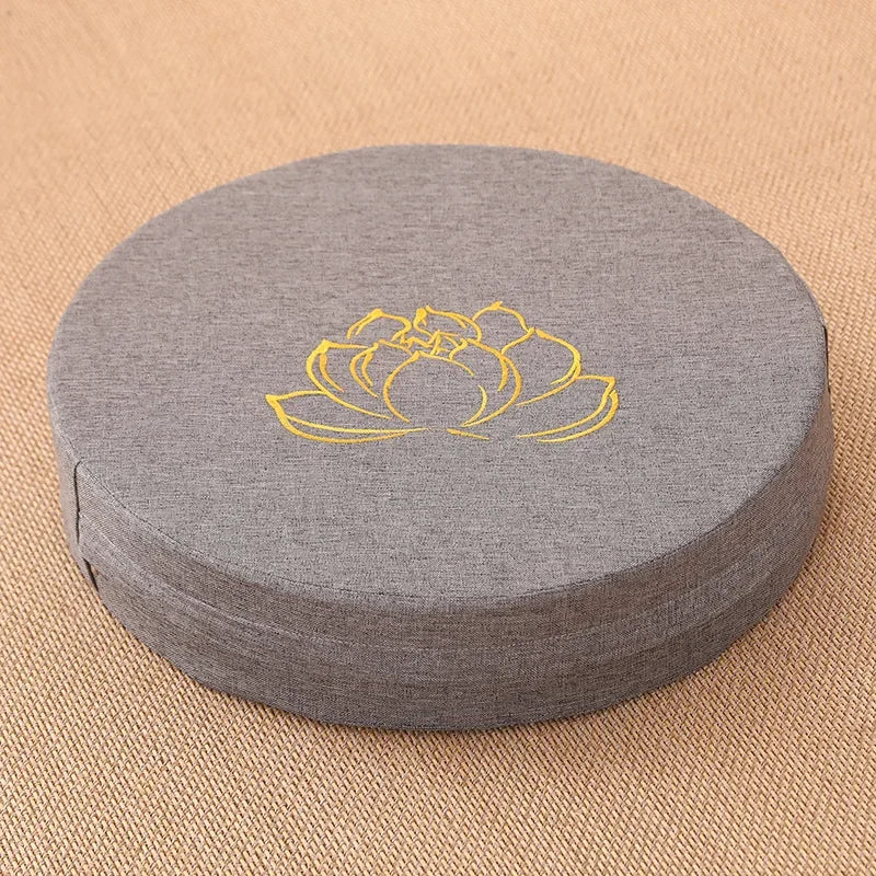 Deluxe Round Meditation Cushion – Removable Cover with Backrest
