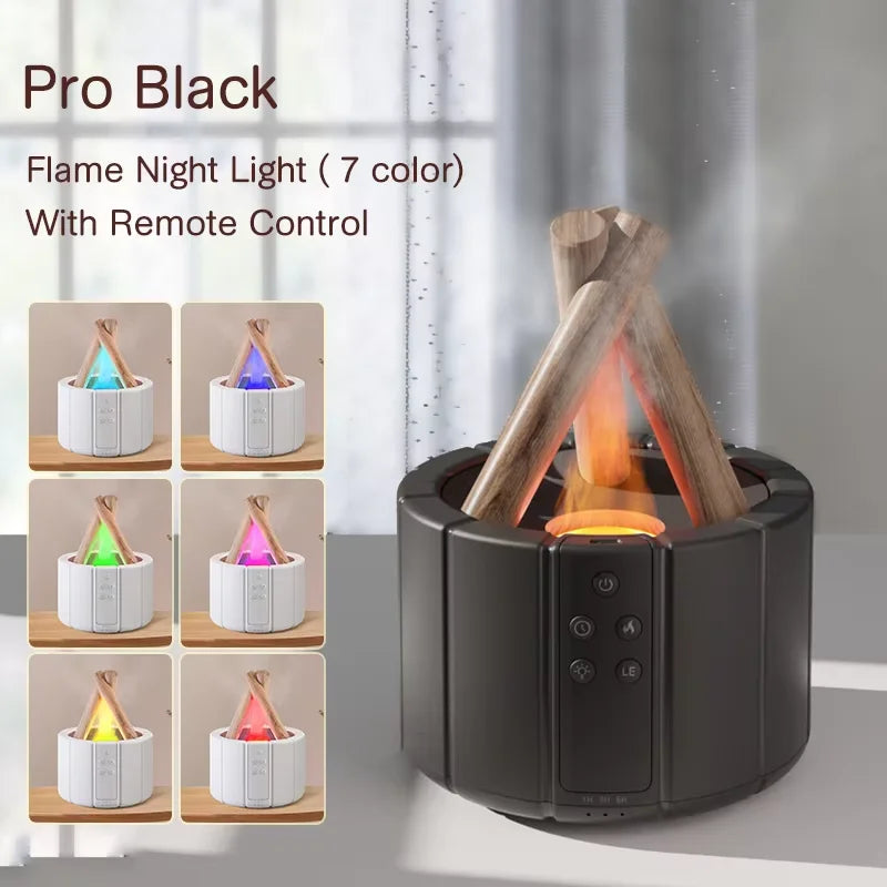 Elegant Flame Aromatherapy Humidifier – Silent Soft Light for Home
